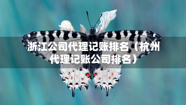 浙江公司代理记账排名（杭州代理记账公司排名）