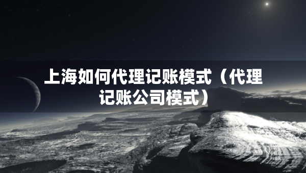 上海如何代理记账模式（代理记账公司模式）