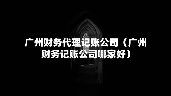 广州财务代理记账公司（广州财务记账公司哪家好）