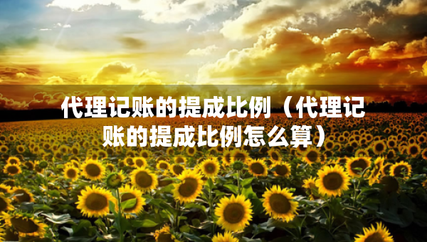 代理记账的提成比例（代理记账的提成比例怎么算）