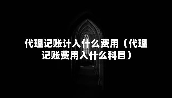 代理记账计入什么费用（代理记账费用入什么科目）
