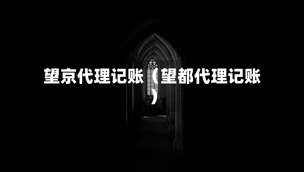 望京代理记账（望都代理记账）