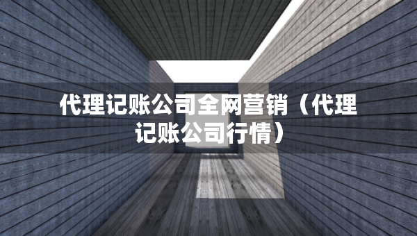 代理记账公司全网营销（代理记账公司行情）