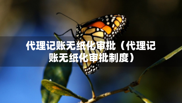 代理记账无纸化审批(代理记账无纸化审批制度) 代理记账无纸化审批(代理记账无纸化审批制度)