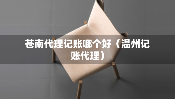 苍南代理记账哪个好（温州记账代理）