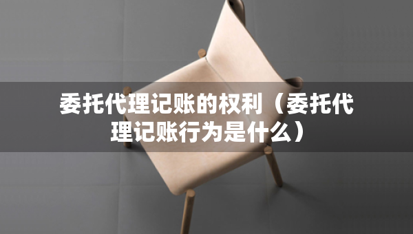 委托代理记账的权利（委托代理记账行为是什么）