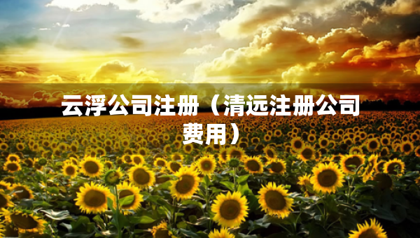 云浮公司注册（清远注册公司费用）