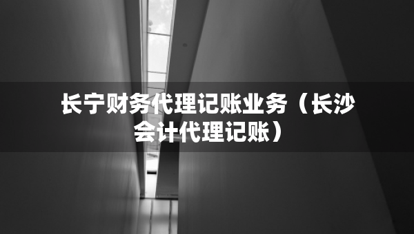 长宁财务代理记账业务（长沙会计代理记账）