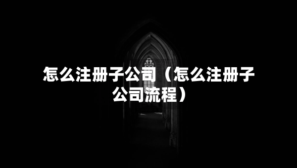 怎么注册子公司（怎么注册子公司流程）