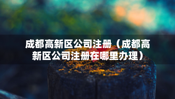成都高新区公司注册（成都高新区公司注册在哪里办理）