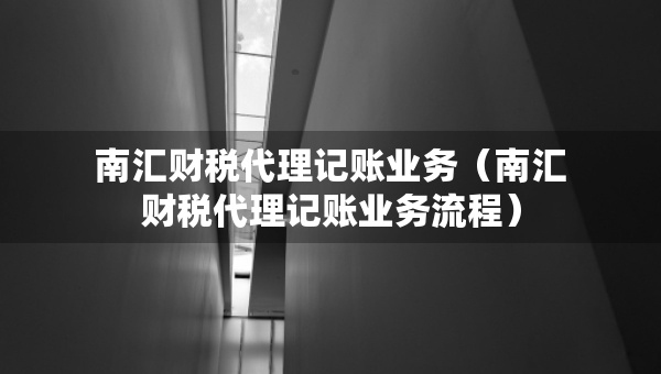 南汇财税代理记账业务（南汇财税代理记账业务流程）