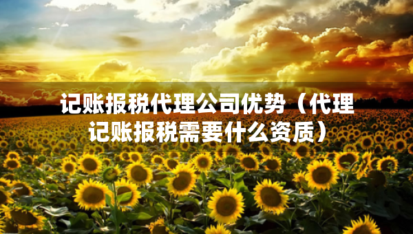 记账报税代理公司优势（代理记账报税需要什么资质）
