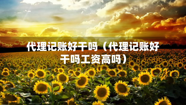 代理记账好干吗（代理记账好干吗工资高吗）