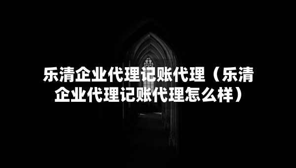 乐清企业代理记账代理（乐清企业代理记账代理怎么样）
