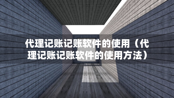 代理记账记账软件的使用（代理记账记账软件的使用方法）
