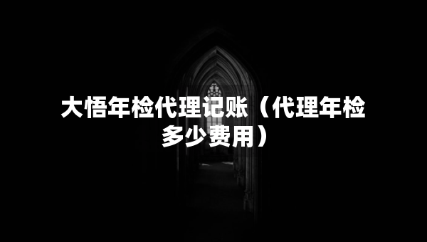 大悟年检代理记账（代理年检多少费用）