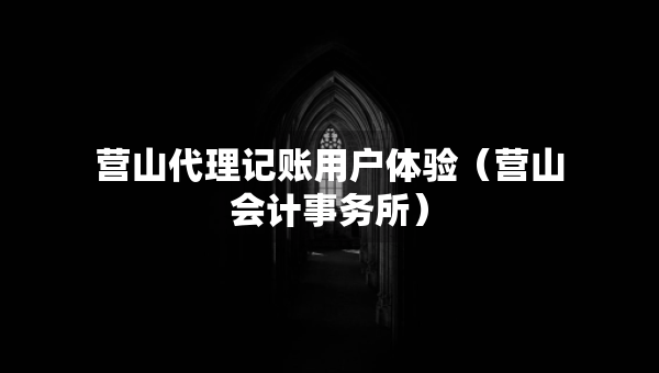 营山代理记账用户体验（营山会计事务所）