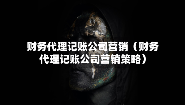 财务代理记账公司营销(财务代理记账公司营销策略) 财务代理记账公司营销(财务代理记账公司营销策略)