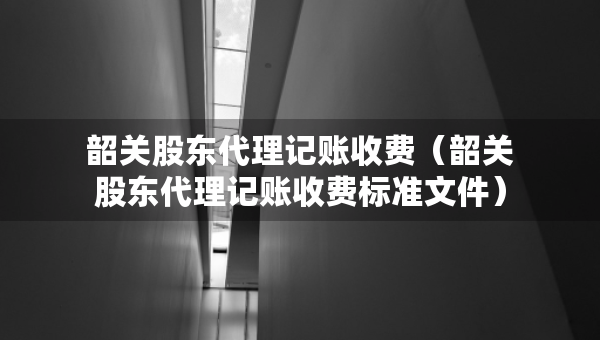 韶关股东代理记账收费（韶关股东代理记账收费标准文件）