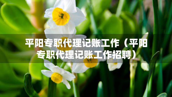 平阳专职代理记账工作(平阳专职代理记账工作招聘) 平阳专职代理记账工作(平阳专职代理记账工作招聘)