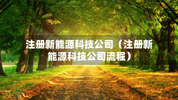 注册新能源科技公司（注册新能源科技公司流程）