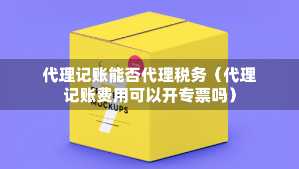 代理记账能否代理税务（代理记账费用可以开专票吗）