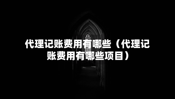代理记账费用有哪些（代理记账费用有哪些项目）