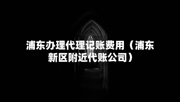 浦东办理代理记账费用（浦东新区附近代账公司）