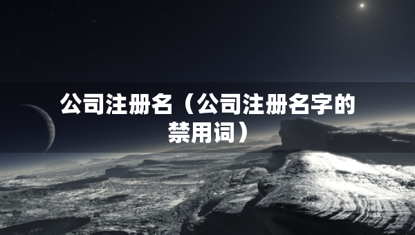 公司注册名（公司注册名字的禁用词）