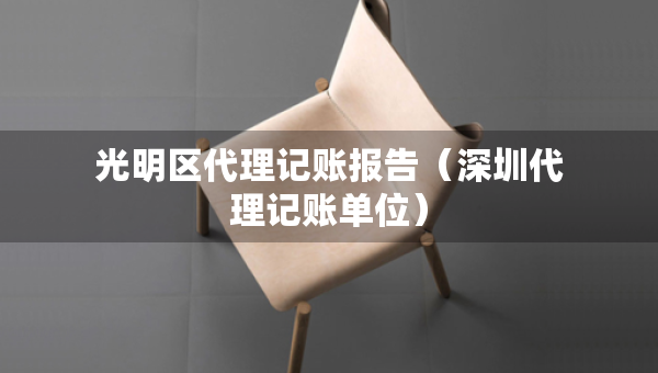 光明区代理记账报告（深圳代理记账单位）
