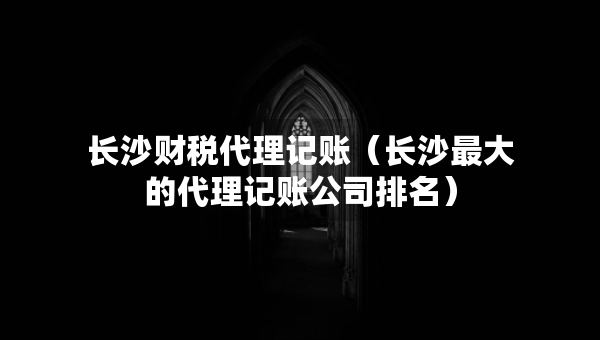 长沙财税代理记账（长沙最大的代理记账公司排名）