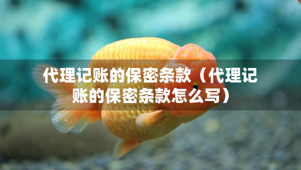 代理记账的保密条款（代理记账的保密条款怎么写）