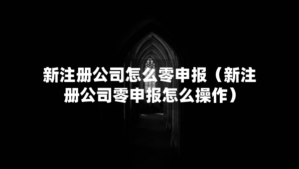 新注册公司怎么零申报（新注册公司零申报怎么操作）