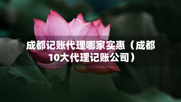 成都记账代理哪家实惠（成都10大代理记账公司）