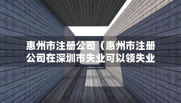 惠州市注册公司（惠州市注册公司在深圳市失业可以领失业保险吗）