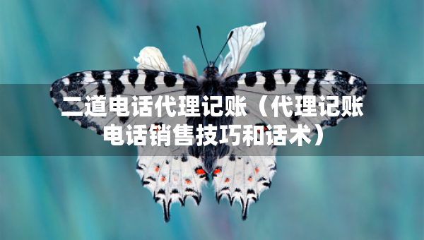 二道电话代理记账（代理记账电话销售技巧和话术）