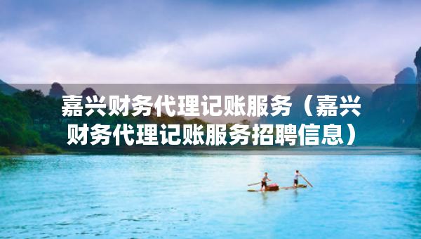 嘉兴财务代理记账服务（嘉兴财务代理记账服务招聘信息）