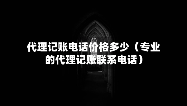 代理记账电话价格多少（专业的代理记账联系电话）