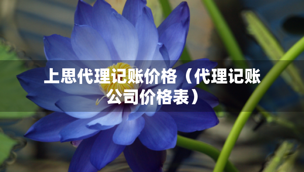 上思代理记账价格（代理记账公司价格表）