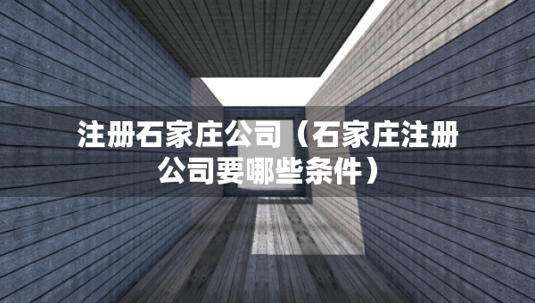 注册石家庄公司（石家庄注册公司要哪些条件）