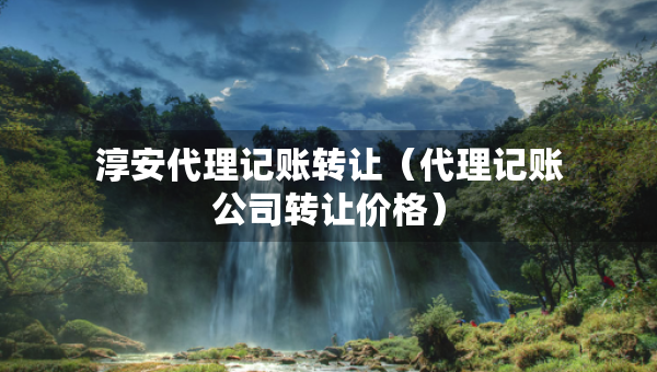 淳安代理记账转让（代理记账公司转让价格）