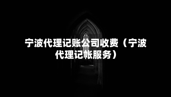 宁波代理记账公司收费（宁波代理记帐服务）