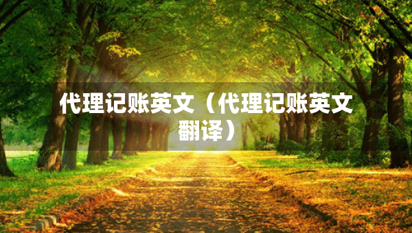 代理记账英文（代理记账英文翻译）