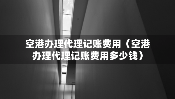 空港办理代理记账费用（空港办理代理记账费用多少钱）