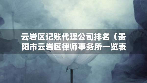 云岩区记账代理公司排名（贵阳市云岩区律师事务所一览表）
