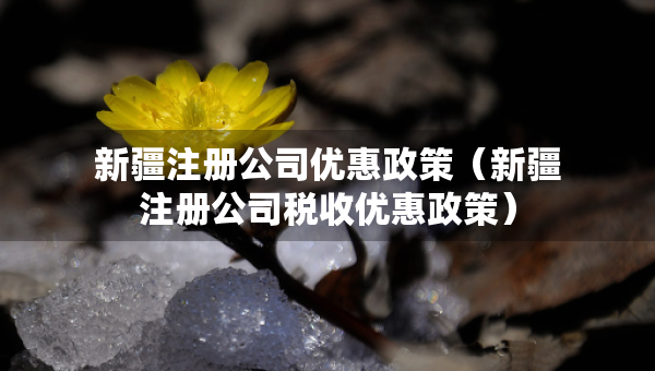新疆注册公司优惠政策（新疆注册公司税收优惠政策）
