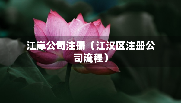 江岸公司注册（江汉区注册公司流程）