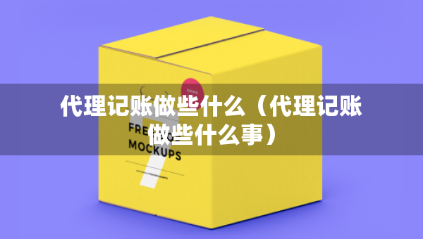 代理记账做些什么（代理记账做些什么事）