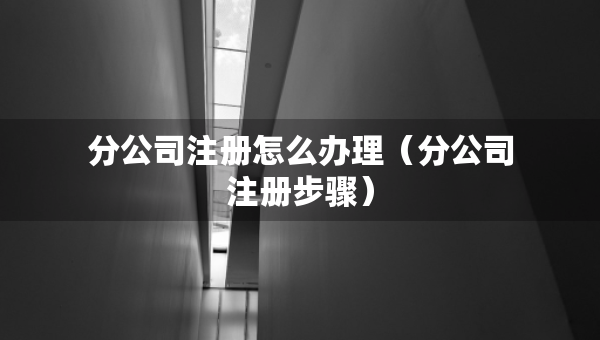 分公司注册怎么办理（分公司注册步骤）