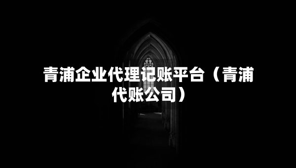 青浦企业代理记账平台（青浦代账公司）
